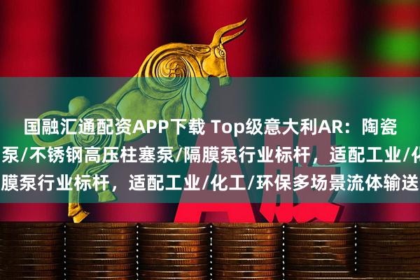 国融汇通配资APP下载 Top级意大利AR：陶瓷柱塞泵/高压柱塞泵/曲轴泵/不锈钢高压柱塞泵/隔膜泵行业标杆，适配工业/化工/环保多场景流体输送